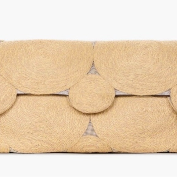 Cult Gaia Beige Woven Clutch - Picture 1 of 4